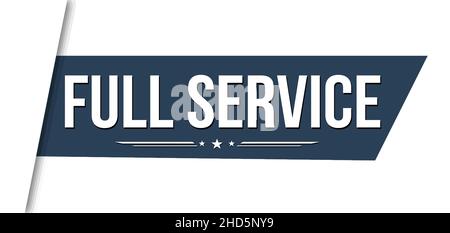 Full-Service-Bannerdesign auf weißem Hintergrund, Vektorgrafik Stock Vektor