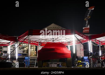 217 Ten Brinke Bernhard (nld), Delaunay Sebastien (Fra), Overdrive Toyota, Toyota Hilux Overdrive, Auto FIA T1/T2, Ambiente während der Etappe 2 der Rallye Dakar 2022 zwischen Hail und Al Artawiya, am 3rd 2022. Januar in Al Qaisumah, Saudi-Arabien - Foto: Julien Delfosse/DPPI/LiveMedia Stockfoto