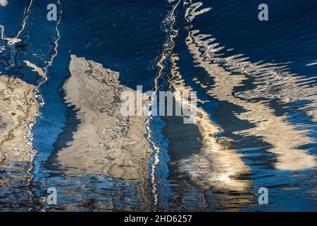 Reflexionen, Segel, Masten und Takelage, Rembrandt van Rijn, Scoresby Sund, Ostgrönland Stockfoto