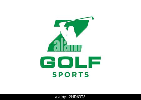 Alphabet Buchstabe Symbol Logo Z für Golf Logo Design Vektor-Vorlage, Vektor-Etikett des Golfs, Logo der Golf-Meisterschaft, Illustration, Creative Icon, Design Stock Vektor