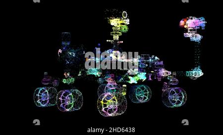 Partikel-Hologramm des Mars-Rover Stockfoto