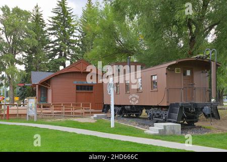 Das historische Eisenbahndepot-Museum, Buena Vista CO Stockfoto
