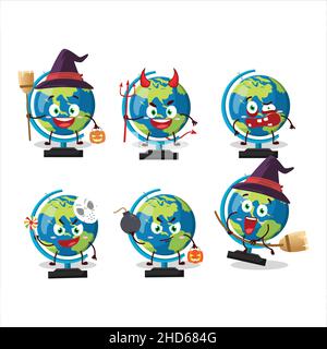 Halloween Ausdruck Emoticons mit Cartoon-Charakter der Kugel. Vektorgrafik Stock Vektor