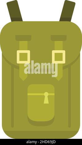 Symbol für Safari-Jagdrucksack. Flache Abbildung der Safari Jagd Rucksack Vektor-Symbol isoliert auf weißem Hintergrund Stock Vektor