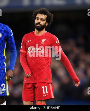 02. Januar - Chelsea gegen Liverpool - Premier League - Stamford Bridge Mohamed Salah während des Premier League-Spiels auf der Stamford Bridge Bildnachweis : © Mark Pain / Alamy Live News Stockfoto