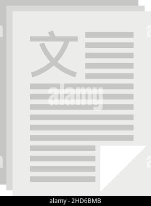 Symbol für linguistische Papiere. Flache Darstellung von linguistischen Papieren Vektorsymbol isoliert auf weißem Hintergrund Stock Vektor