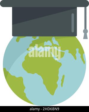 Symbol für globale Linguisten. Flache Darstellung des Vektorsymbols für globale Linguisten, isoliert auf weißem Hintergrund Stock Vektor
