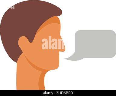 Symbol für Übersetzer für Linguisten. Flache Darstellung des Vektorsymbols für Übersetzer von Linguisten, isoliert auf weißem Hintergrund Stock Vektor