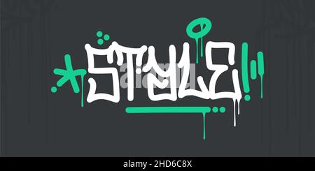 Einfache Abstrakte Hip Hop Hand Geschrieben Urban Street Art Graffiti-Stil Wort-Stil Vektor Illustration Stock Vektor