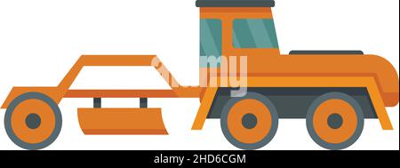 Symbol für den Grader-Traktor. Flache Abbildung des Vektorsymbols für den Grader-Traktor auf weißem Hintergrund Stock Vektor