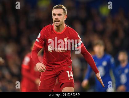 02. Januar - Chelsea gegen Liverpool - Premier League - Stamford Bridge Jordan Henderson während des Premier League-Spiels auf der Stamford Bridge Bildnachweis : © Mark Pain / Alamy Live News Stockfoto