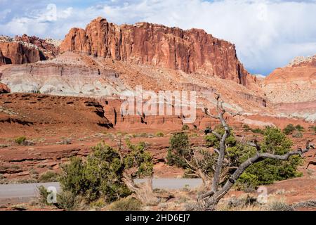 Blick vom Aussichtspunkt am Capitol Reef National Park - Utah, USA Stockfoto