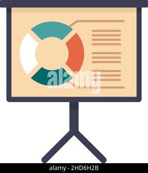 Symbol für das Tortendiagramm des Managers. Flache Darstellung des Vektorsymbols für das Tortendiagramm des Managers auf weißem Hintergrund Stock Vektor