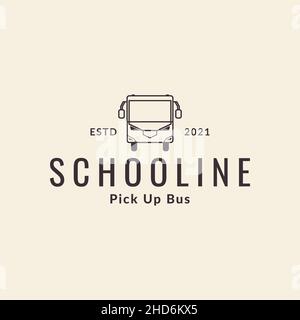 Linie Front Bus Schule Logo Design Vektor Grafik Symbol Illustration kreative Idee Stock Vektor