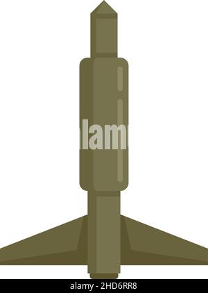 Symbol für Raketenbomber. Flache Abbildung des Vektorsymbols für Raketenbomber auf weißem Hintergrund isoliert Stock Vektor