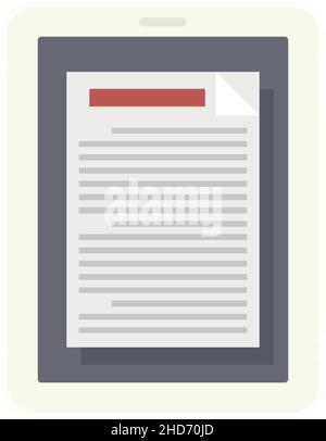Symbol für den Kalkulator des Tabletts. Flache Darstellung des Vektorsymbols für den Kalkulator auf weißem Hintergrund Stock Vektor