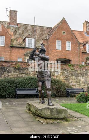 Harry Hotspur Statue, Pottergate, Alnwick, Northumberland, England, VEREINIGTES KÖNIGREICH Stockfoto