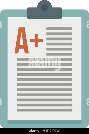 Symbol für positiven Fremdsprachentest. Flache Darstellung des Symbols für positive Testvektoren in Fremdsprachen, isoliert auf weißem Hintergrund Stock Vektor