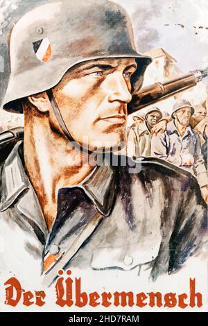 Altes deutsches Propaganda-Plakat zum Zweiten Weltkrieg Stockfoto