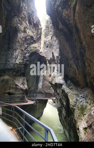 Aareschlucht in der Schweiz Frühjahr 2021 Stockfoto