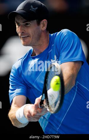 ANDY MURRAY (GBR) in Aktion beim Melbourne Summer Set Qualifying 2022 am Dienstag, den 2022. Januar, im Melbourne Park Stockfoto