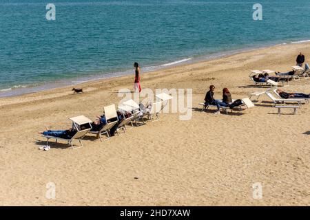 Seascape, Strand von Porto Potenza Picena, Marken, Italien, Europa Stockfoto