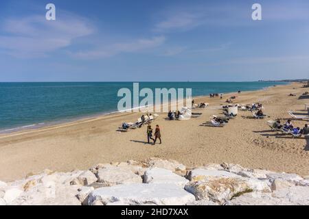 Seascape, Strand von Porto Potenza Picena, Marken, Italien, Europa Stockfoto