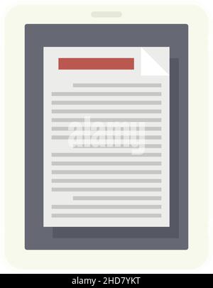 Symbol für den Kalkulator des Tabletts. Flache Darstellung des Vektorsymbols für den Kalkulator auf weißem Hintergrund Stock Vektor