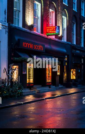 Ronnie Scotts Jazz-Club, Frith Street, Soho, London, England, Vereinigtes Königreich Stockfoto