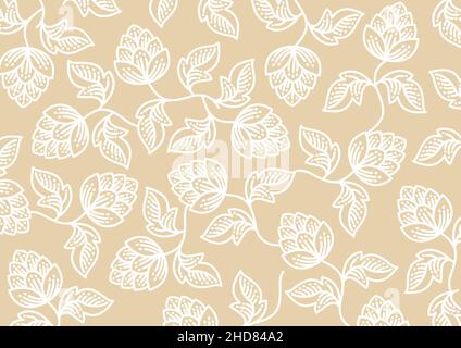 Blumenmuster. Blume nahtloser Hintergrund. Florieren Ziergarten, Vektor-Illustration Stock Vektor