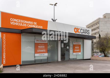 Palma de Mallorca, Spanien; januar 02 2022: Sitz der Autovermietung Okcars, in der Stadt Palma de Mallorca, Spanien Stockfoto