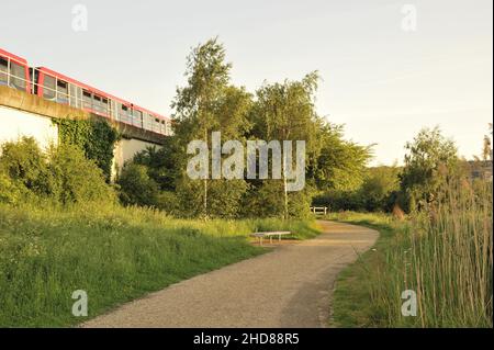 Bow Creek Ecology Park, grüne Stadtlandschaft im Osten Londons in Poplar. Stockfoto