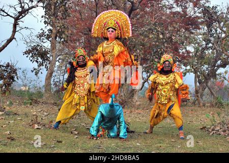 Bild des Chau-Tanzprogramms auf Purulia Stockfoto