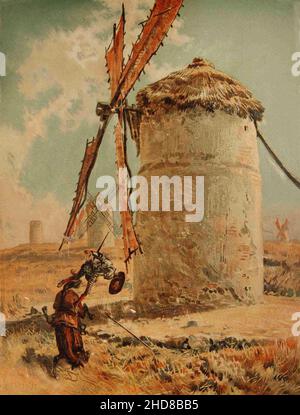 Vintage Illustration von Don Quixote Stockfoto