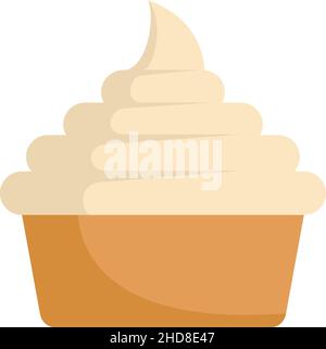 Milchkuchensymbol. Flache Darstellung des Vektorsymbols für Milchkuchenkuchen auf weißem Hintergrund Stock Vektor