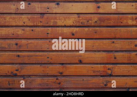 Rustikale Holzvertäfelung oder Holzverkleidung mit Holzhintergrund Stockfoto