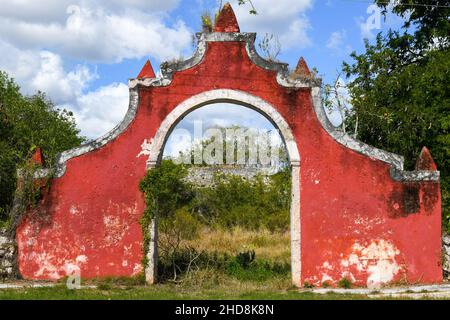 Alte verlassene Hacienda, Yucatan, Mexiko Stockfoto