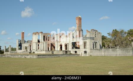 Die Ruinen von Dungeness Mansion auf Cumberland Island, Georgia, USA. Stockfoto