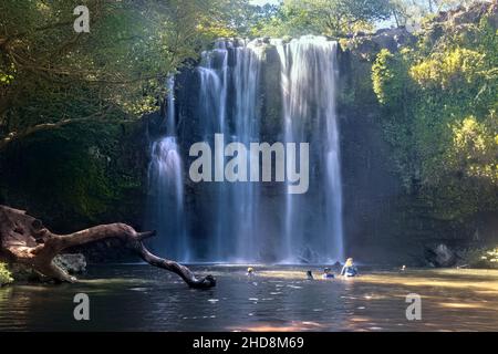 Wasserfall Llanos del Cortez, Bagaces, Guanacaste, Costa Rica Stockfoto