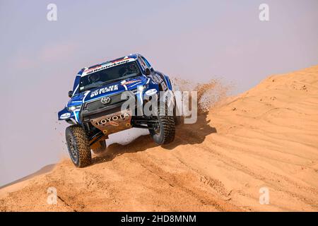 217 Ten Brinke Bernhard (nld), Delaunay Sébastien (Fra), Overdrive Toyota, Toyota Hilux Overdrive, Auto FIA T1/T2, Aktion während der Etappe 3 der Rallye Dakar 2022 zwischen Al Artawiya und Al Qaysumah, am 4th 2022. Januar in Al Qaysumah, Saudi-Arabien - Photo Gigi Soldano / DPPI Stockfoto