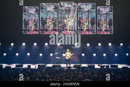 Ed Sheehan titelt das Hits Radio Live Event in der Liverpool Echo Arena Stockfoto