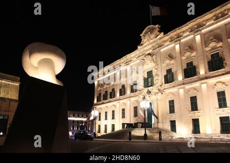 barockpalast (auberge de castille) in valletta auf malta Stockfoto