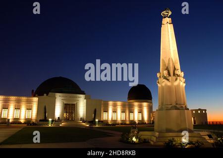 Nachtsicht am Griffith Observatory Stockfoto