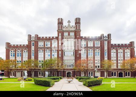 Bedeckter Blick auf die Loyola University New Orleans in Louisiana Stockfoto