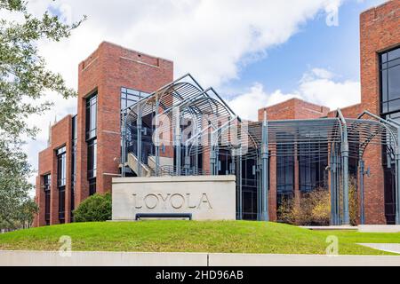 Bedeckter Blick auf die Loyola University New Orleans in Louisiana Stockfoto