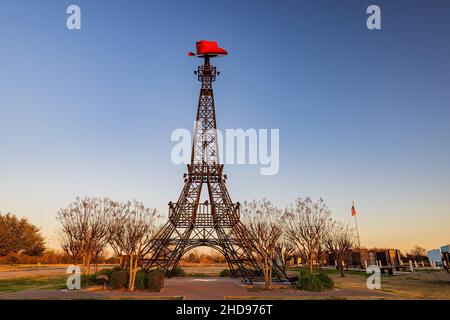 Tagesansicht des berühmten Paris Texas Eiffel Tower in den USA Stockfoto
