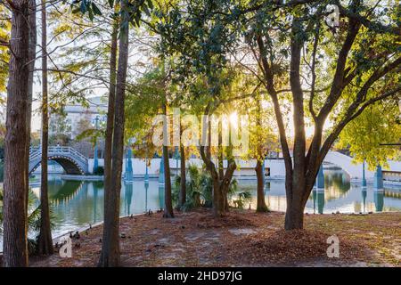 Blick am Nachmittag auf den Louis Armstrong Park in New Orleans, Louisiana Stockfoto