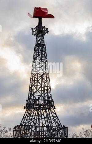 Tagesansicht des berühmten Paris Texas Eiffel Tower in den USA Stockfoto