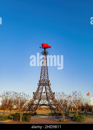 Tagesansicht des berühmten Paris Texas Eiffel Tower in den USA Stockfoto