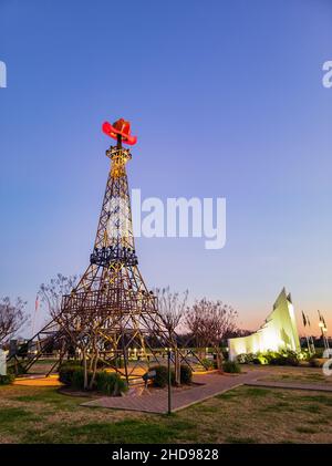 Tagesansicht des berühmten Paris Texas Eiffel Tower in den USA Stockfoto